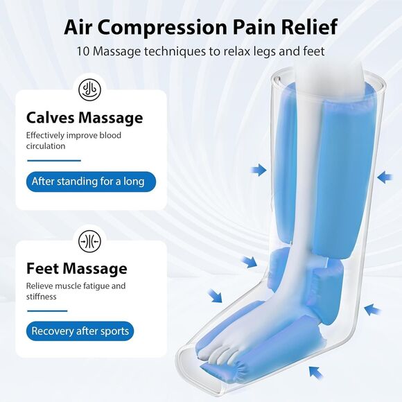 Cincom Leg MassagerFor Circulation & Pain Relief,Air Compression Massage CM-018A - Picture 2 of 11